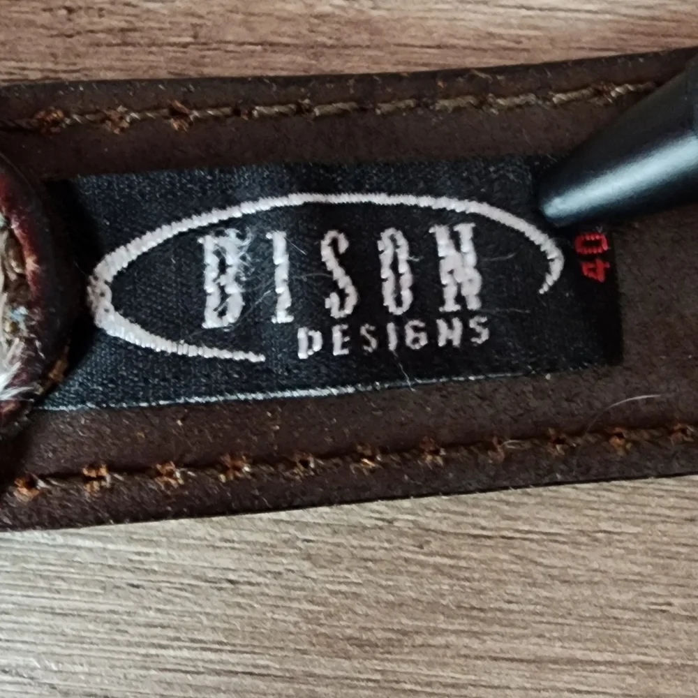 Bison Designs Leather Woven Southwestern Belt Made in USA Boho Festival Men's 40